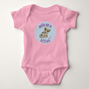 CUTE AS A KITTEN Baby Girl Kitty Cat Bodysuit