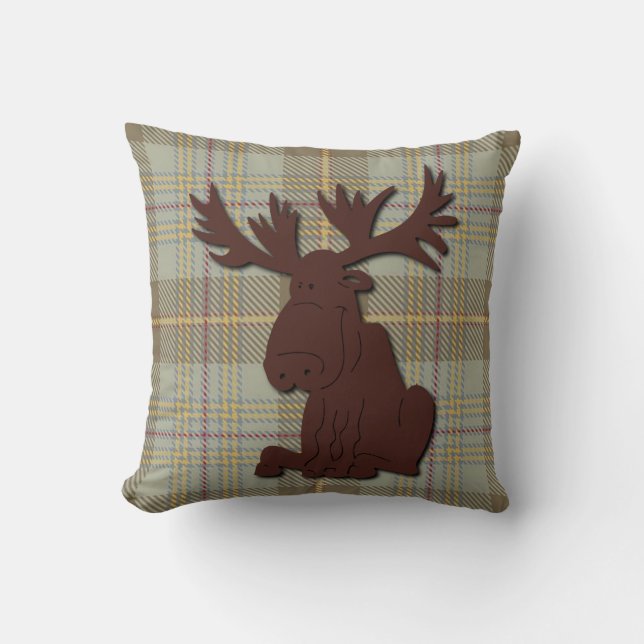 Cute As A Moose Throw Pillow (Front)