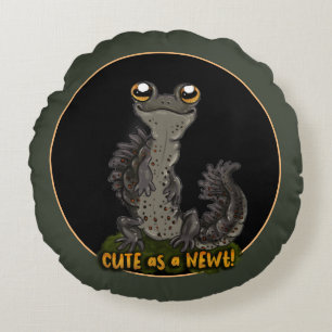 Cute as a Newt! Round Pillow