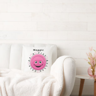 Cute as a Pink Button Throw Pillow