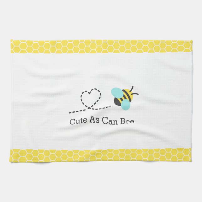 Cute as can bee, Honeycomb Pattern Kitchen Towel (Horizontal)