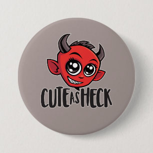 Cute as Heck Devil 3 Inch Round Button
