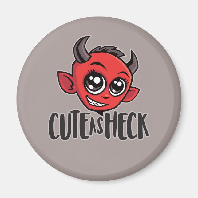Cute as Heck Devil Magnet (Front)