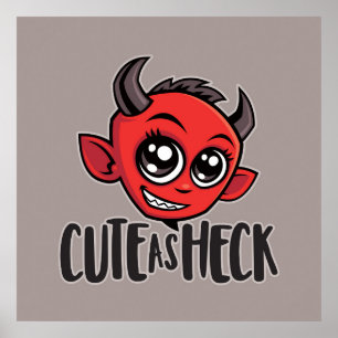 Cute as Heck Devil Poster