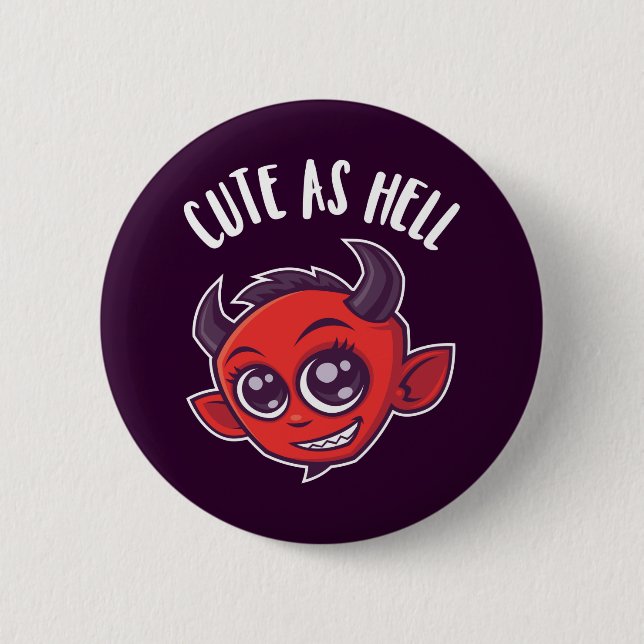 Cute as Hell Devil 2 Inch Round Button (Front)