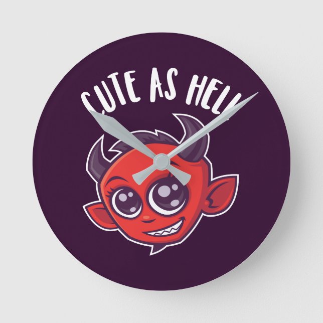 Cute as Hell Devil Round Clock (Front)