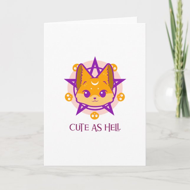 Cute as Hell Fox Card (Front)