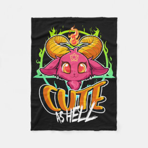 Cute As Hell Halloween Kawaii Phomet Funny Satan G Fleece Blanket