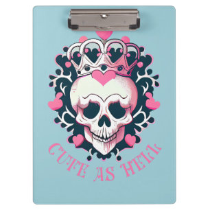Cute as Hell Schädel mit Krone Clipboard