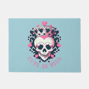 Cute as Hell Schädel mit Krone Doormat