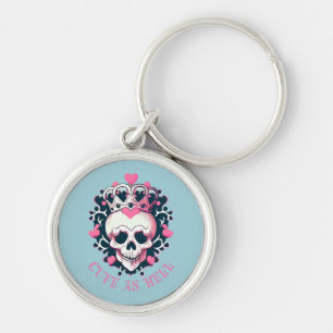 Cute as Hell Schädel mit Krone Keychain