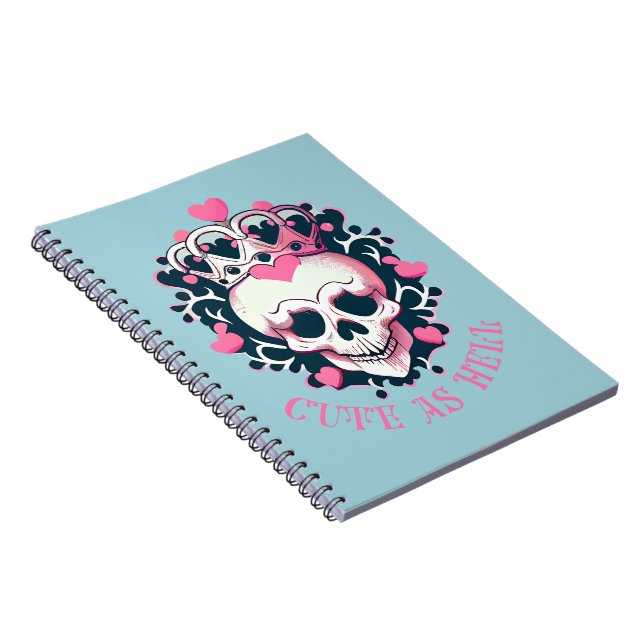 Cute as Hell Schädel mit Krone  Notebook (Right Side)
