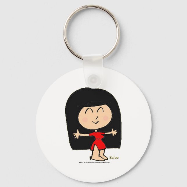 CUTE ASIAN GIRL KEYCHAIN (Front)