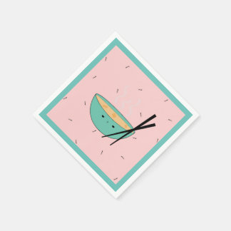 Cute asiatique ramen soupe serviettes en papier