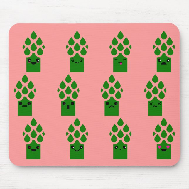 Cute Asparagus Mouse Pad (Front)