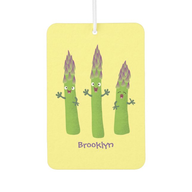 Cute asparagus singing vegetable trio cartoon air freshener (Front)