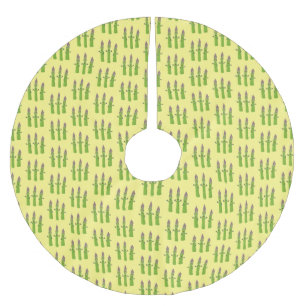 Cute asparagus singing vegetable trio cartoon brushed polyester tree skirt