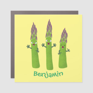 Cute asparagus singing vegetable trio cartoon car magnet