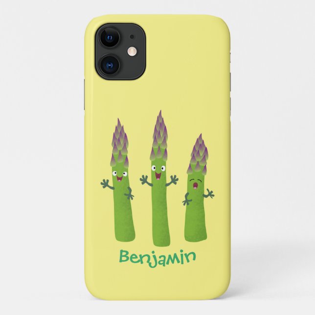 Cute asparagus singing vegetable trio cartoon Case-Mate iPhone case (Back)