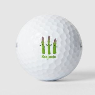 Cute asparagus singing vegetable trio cartoon golf balls