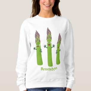 Cute asparagus singing vegetable trio cartoon sweatshirt