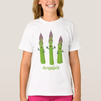 Cute asparagus singing vegetable trio cartoon
