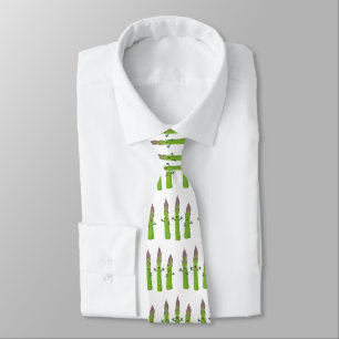 Cute asparagus singing vegetable trio cartoon tie