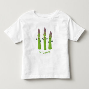 Cute asparagus singing vegetable trio cartoon toddler t-shirt