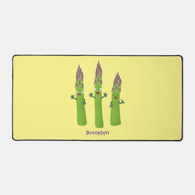 Cute asperges chantant un trio végétal dessin anim (Recto)