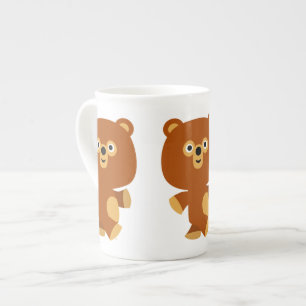 Cute Assertive Cartoon Bear Bone China Mug