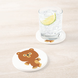 Cute Assertive Cartoon Bear Coaster