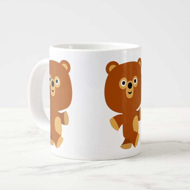 Cute Assertive Cartoon Bear Jumbo Mug (Front Left)
