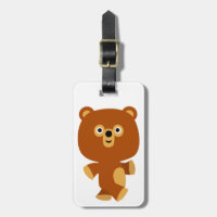 Cute Assertive Cartoon Bear Luggage Tag