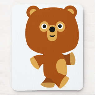 Cute Assertive Cartoon Bear Mousepad