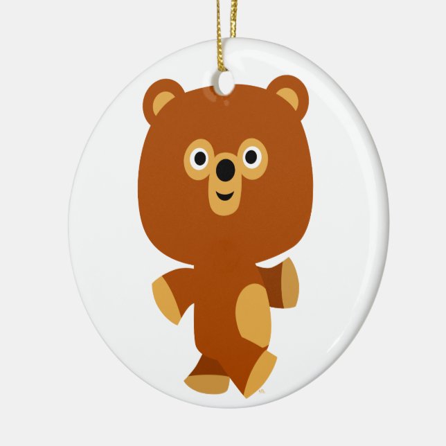 Cute Assertive Cartoon Bear Ornament (Left)