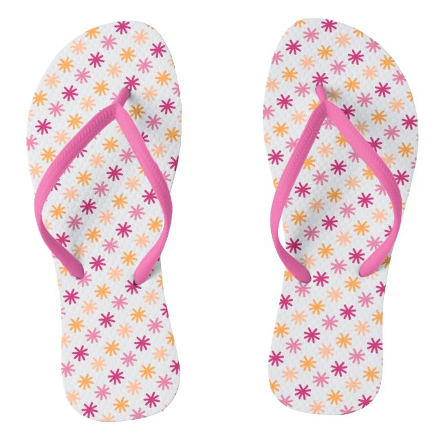 Cute asteriskS - Pinks and Oranges Flip Flops (Footbed)