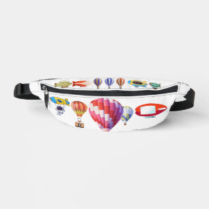 Cute Astronaut and Hot Air Balloons Cartoon Fanny Pack