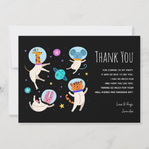 Cute Astronaut Animals Floating in Space Thank You
