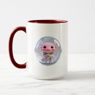 Cute Astronaut Axolotl Space Galaxy Two-Tone Coffe Mug