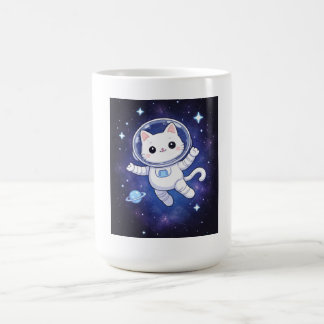 Cute Astronaut Cat in Space Coffee Mug