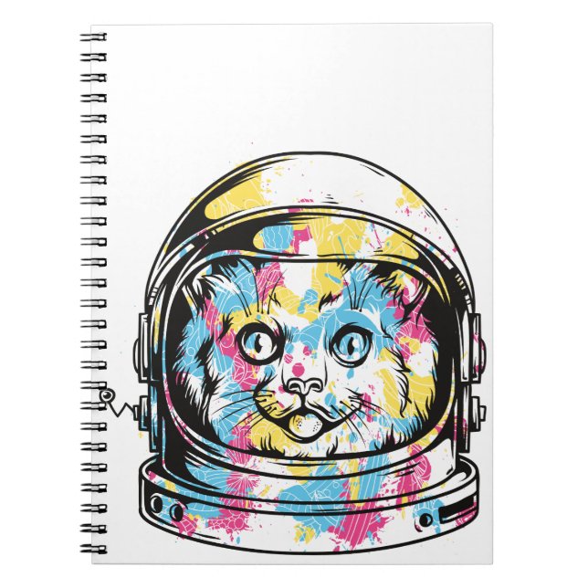 Cute astronaut Cat Notebook (Front)