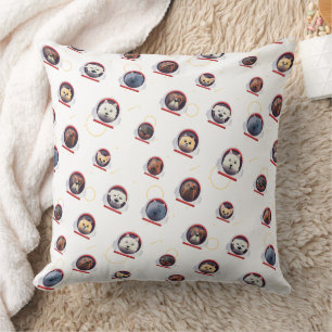 Cute Astronaut Dogs Space Explorer Pattern Throw Pillow