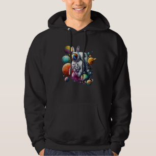 Cute Astronaut Easter Bunny Rabbit Floating in Spa Hoodie