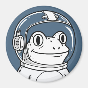 Cute Astronaut Frog Space Adventure  Magnet