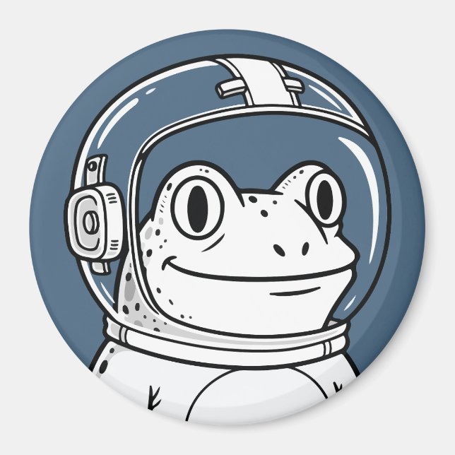 Cute Astronaut Frog Space Adventure  Magnet (Front)