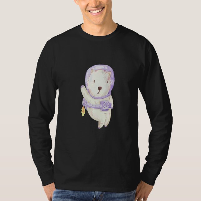 Cute Astronaut Ice Bear T-Shirt (Front)