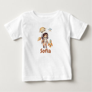 Cute astronaut Space Adventure personalized Baby T-Shirt