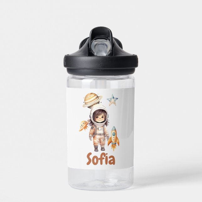 Cute astronaut Space Adventure personalized  Water Bottle (Front)