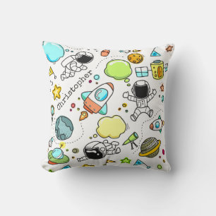 Cute Astronaut Space Planets Custom Throw Pillow
