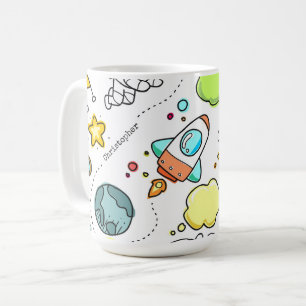 Cute Astronaut Space Rockets Custom Mug